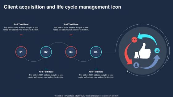 Client Acquisition And Life Cycle Management Icon