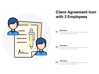 Client agreement icon with 2 employees