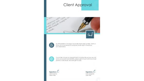 Client Approval Proposal For Human Resource Outsourcing One Pager Sample Example Document