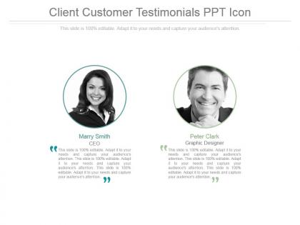Client customer testimonials ppt icon
