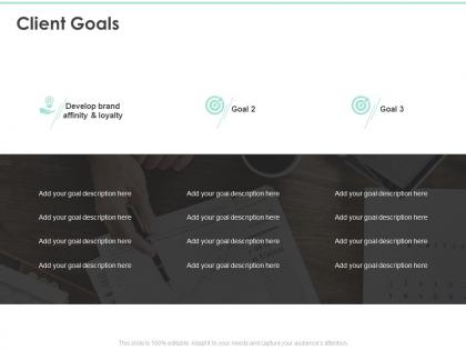 Client goals loyalty ppt powerpoint presentation model slides