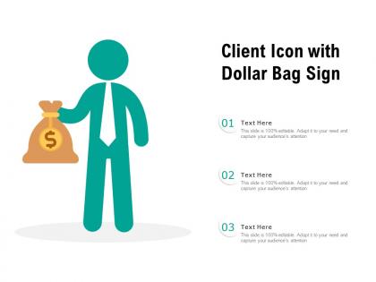 Client icon with dollar bag sign