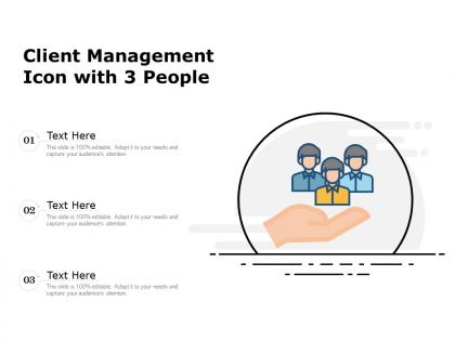 Client management icon with 3 people