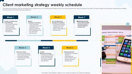 Client Marketing Strategy Weekly Schedule