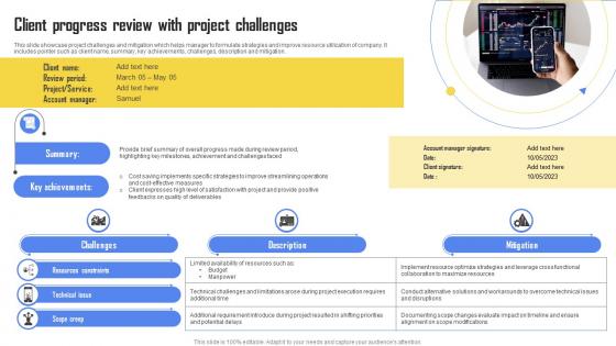 Client Progress Review With Project Challenges