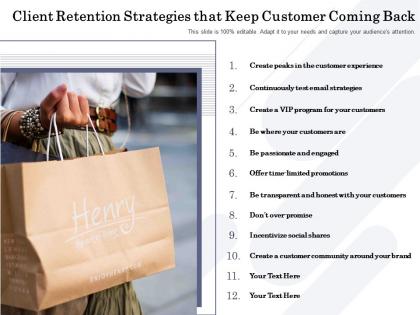 Client retention strategies that keep customer coming back