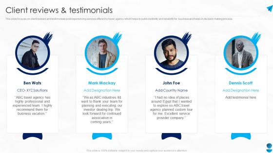 Client Reviews And Testimonials Travel Agency Company Profile