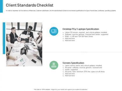 Client standards checklist effective it service excellence ppt powerpoint presentation slides