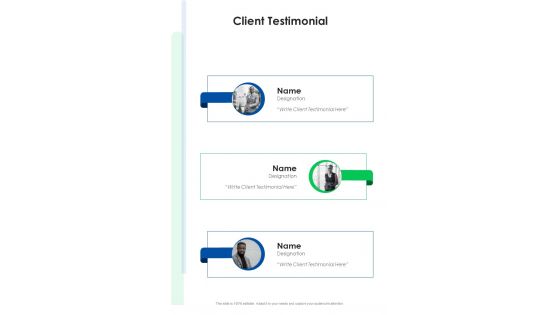 Client Testimonial Business Transformation Proposal One Pager Sample Example Document
