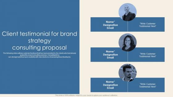 Client Testimonial For Brand Strategy Consulting Proposal Ppt Slides Inspiration