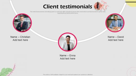 Client Testimonials Althea Investor Funding Elevator Ppt Powerpoint Presentation Infographic Template