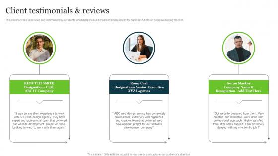 Client Testimonials And Reviews Web Development Technologies Company Profile