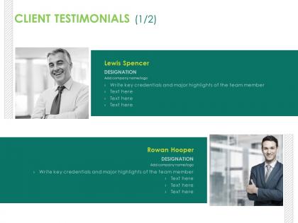 Client testimonials communication ppt powerpoint examples