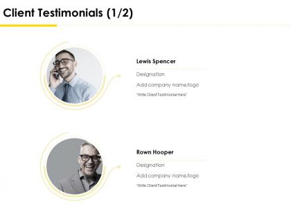 Client testimonials communication ppt powerpoint presentation topics