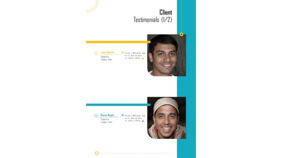 Client Testimonials Employees Training Proposal One Pager Sample Example Document