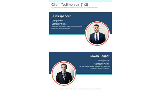 Client Testimonials Film And Digital Media Proposal One Pager Sample Example Document