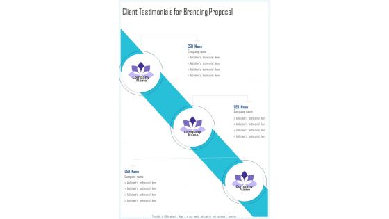 Client Testimonials For Branding Proposal One Pager Sample Example Document
