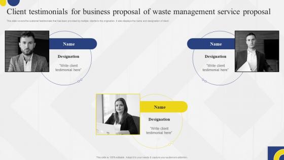 Client Testimonials For Business Proposal Of Waste Management Service Proposal