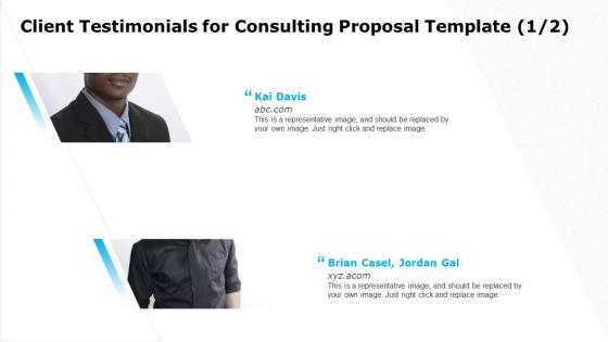 Client testimonials for consulting proposal template davis ppt designs