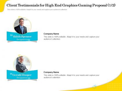 Client testimonials for high end graphics gaming proposal r274 ppt example file