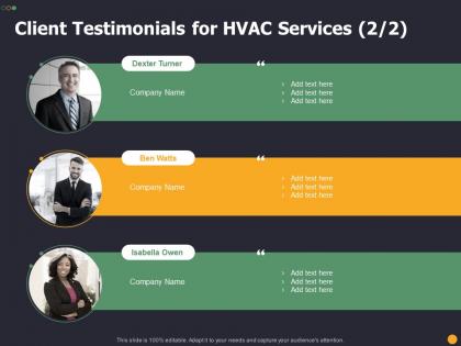 Client testimonials for hvac services r127 ppt powerpoint visual aids