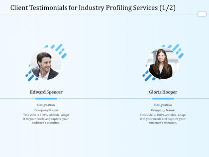 Client testimonials for industry profiling services l1605 ppt powerpoint presentation icon