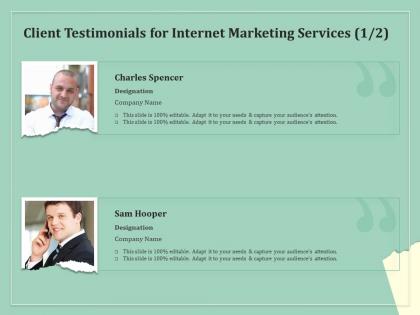 Client testimonials for internet marketing services r84 ppt powerpoint file format