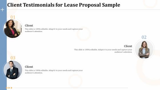 Client testimonials for lease proposal sample ppt powerpoint presentation background