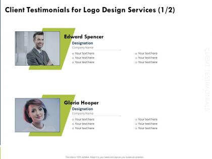 Client testimonials for logo design services r79 ppt powerpoint presentation icon