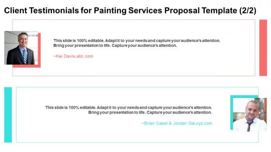 Client testimonials for painting services proposal