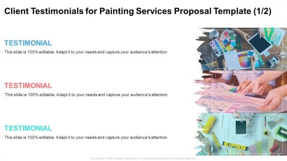 Client testimonials for painting services proposal template