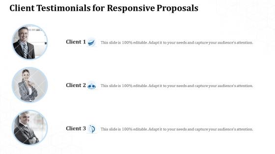 Client testimonials for responsive proposals ppt powerpoint presentation file