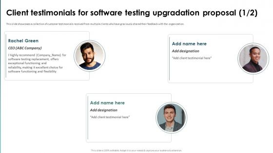 Client Testimonials For Software Testing Upgradation Proposal