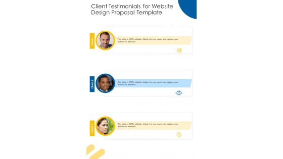 Client Testimonials For Website Design Proposal Template One Pager Sample Example Document