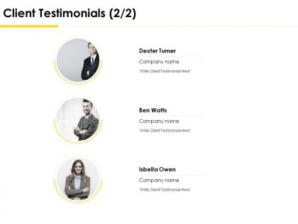 Client testimonials introduction ppt powerpoint presentation designs