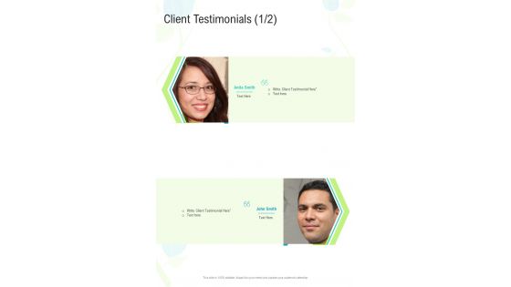 Client Testimonials Landscaping Proposal Template One Pager Sample Example Document
