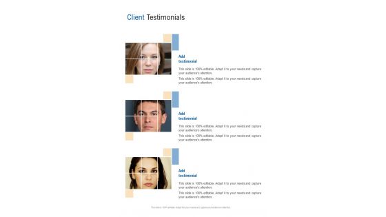Client Testimonials Laundry Services One Pager Sample Example Document