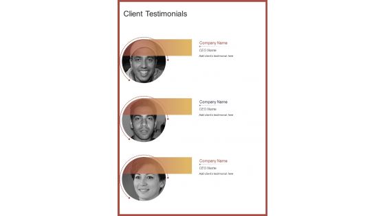 Client Testimonials Printing Proposal Template One Pager Sample Example Document