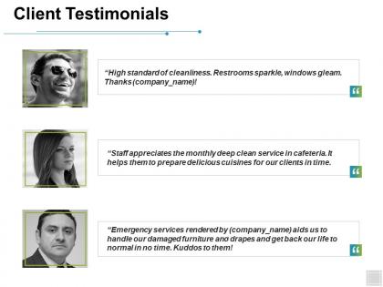 Client testimonials teamwork ppt powerpoint presentation slides deck