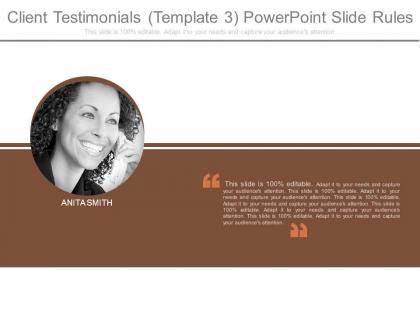 Client testimonials template 3 powerpoint slide rules
