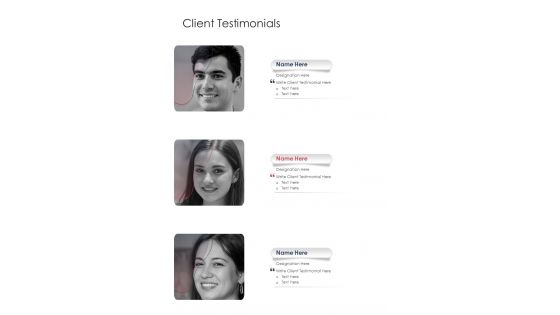 Client Testimonials UX Proposal Template One Pager Sample Example Document