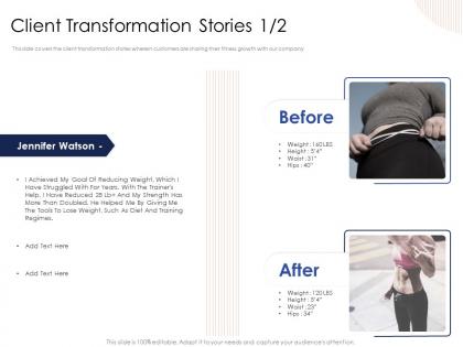 Client transformation stories n423 powerpoint presentation outfit
