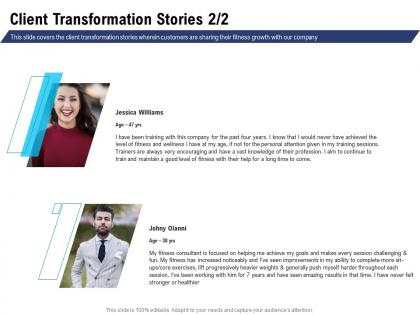 Client transformation stories vast knowledge ppt powerpoint introduction
