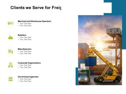 Clients we serve for freight forwarding business ppt powerpoint presentation maker