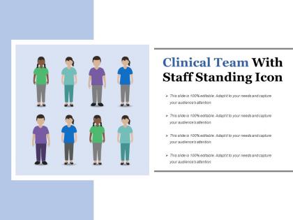 Clinical team with staff standing icon