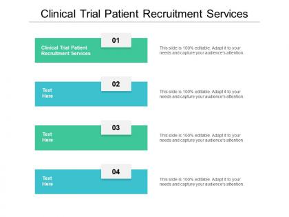 Clinical trial patient recruitment services ppt powerpoint presentation outline sample cpb