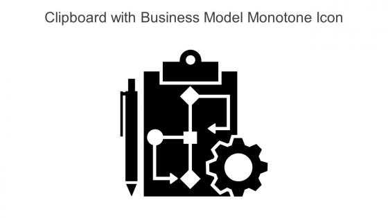 Clipboard With Business Model Monotone Icon In Powerpoint Pptx Png And Editable Eps Format