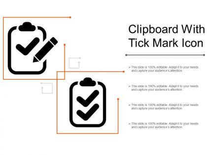 Clipboard with tick mark icon