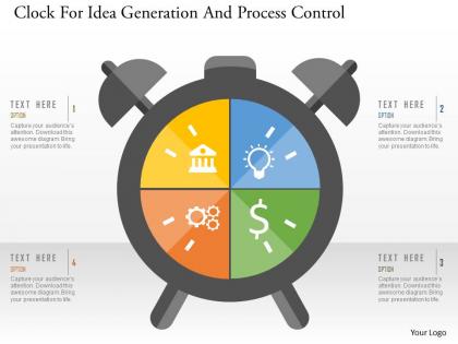 Clock for idea generation and process control flat powerpoint design