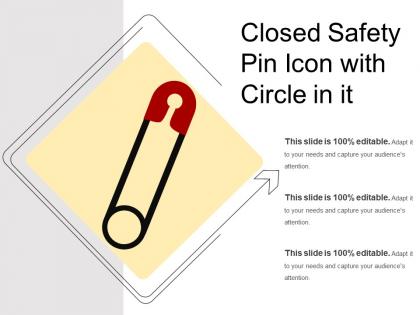 Closed safety pin icon with circle in it